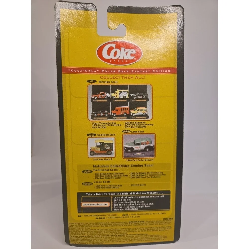 1999 Matchbox Collectibles Coca-Cola Polar Bear Chevy Transporter Bus MOC‎